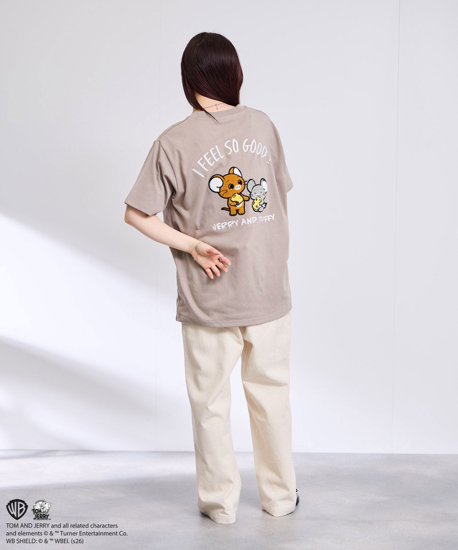 マックハウス Mac-House Tom and Jerry サガラ刺繍Tシャツ （オフホワイト） オフホワイト