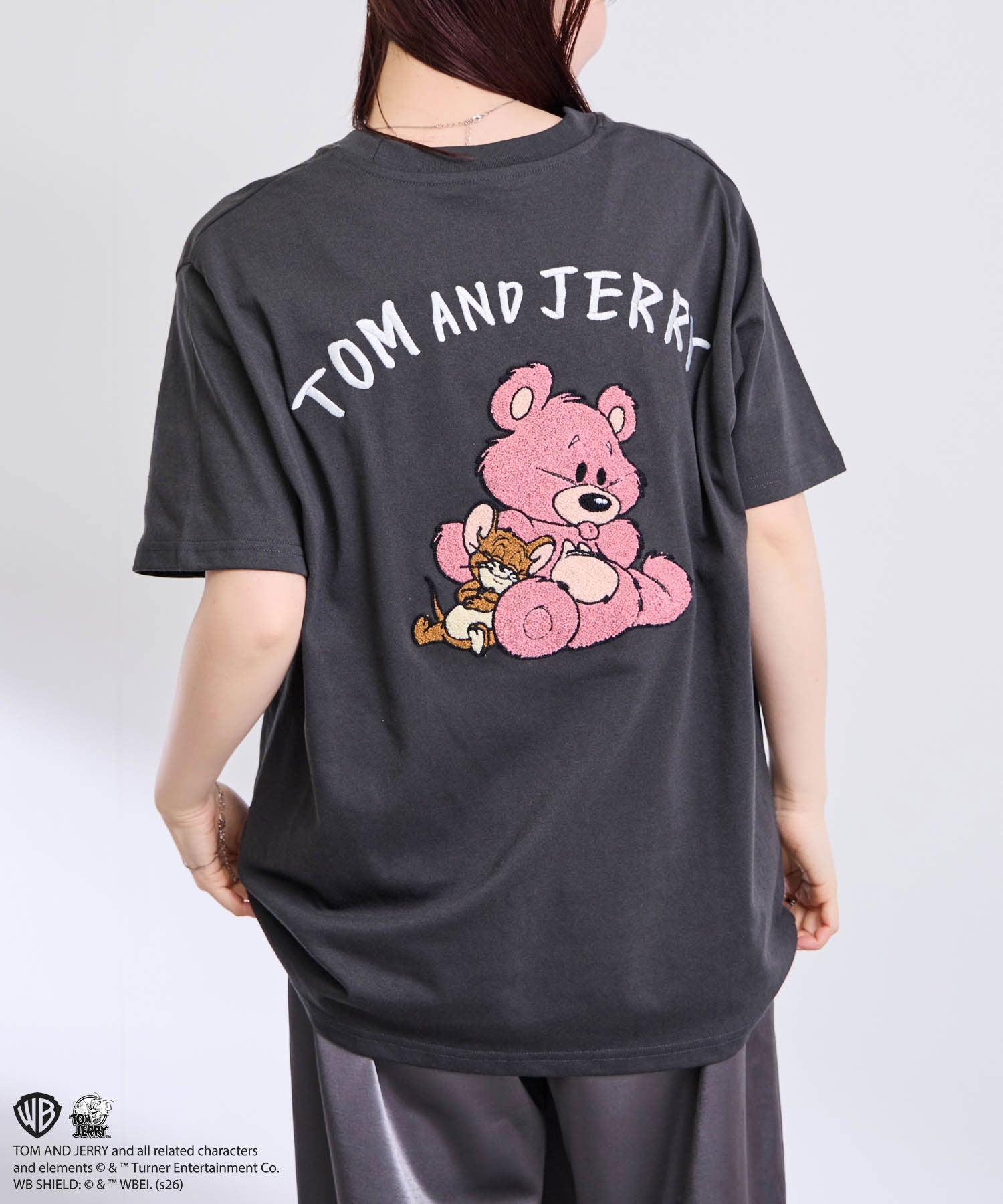 マックハウス Mac-House Tom and Jerry サガラ刺繍Tシャツ （スミクロ） スミクロ