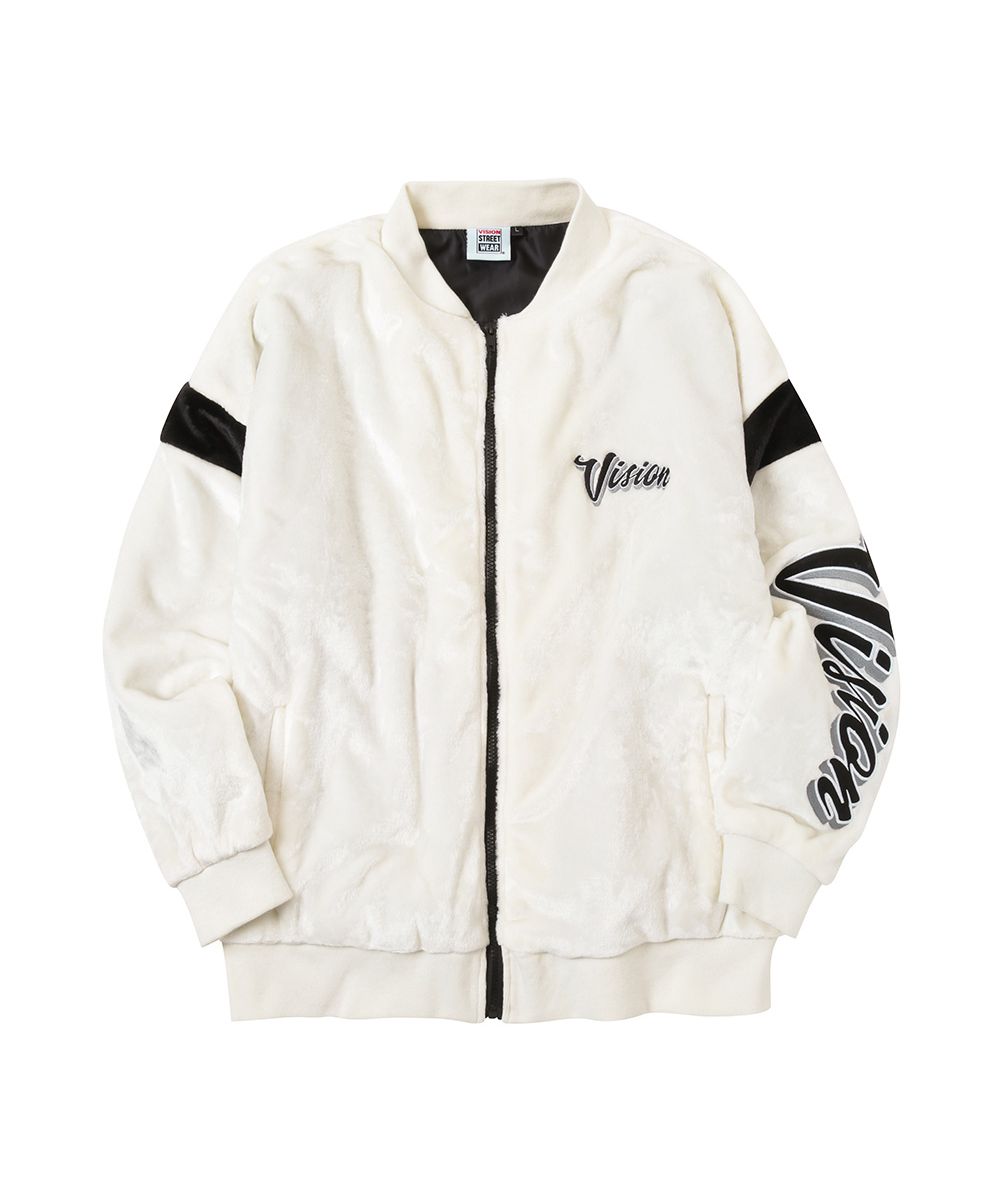 マックハウス Mac-House VISION STREET WEAR ヴィジョンストリートウェア 袖ワッペンファーブルゾン 1905005ーZ （ホワイト） ホワイト