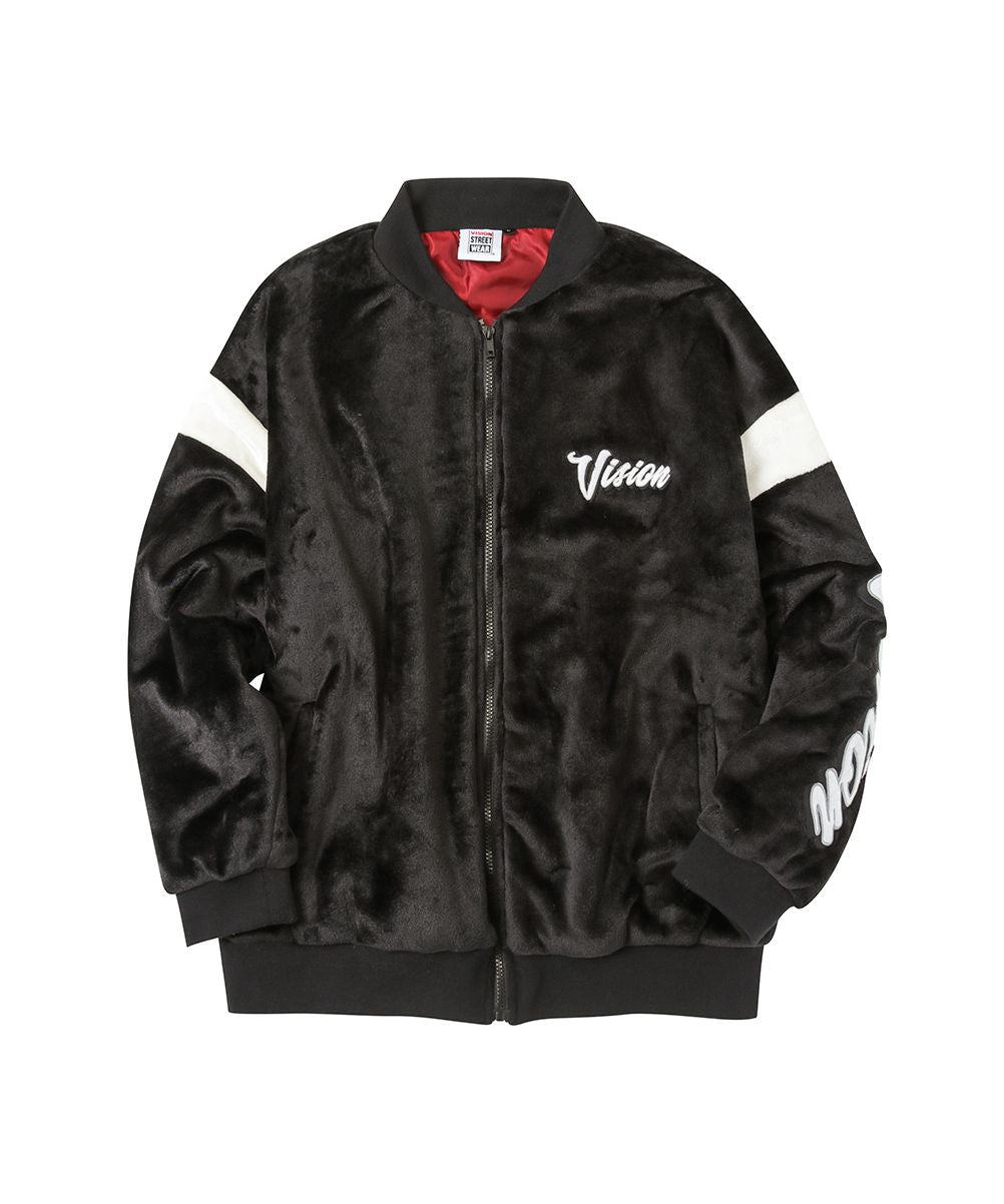 マックハウス Mac-House VISION STREET WEAR ヴィジョンストリートウェア 袖ワッペンファーブルゾン 1905005ーZ （ブラック） ブラック