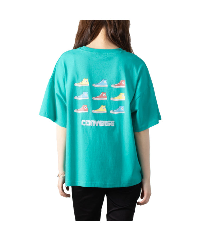マックハウス Mac-House [大きいサイズ] CONVERSE コンバース ドロップショルダーシューズプリント半袖Tシャツ クイーンサイズ 3285ー3704