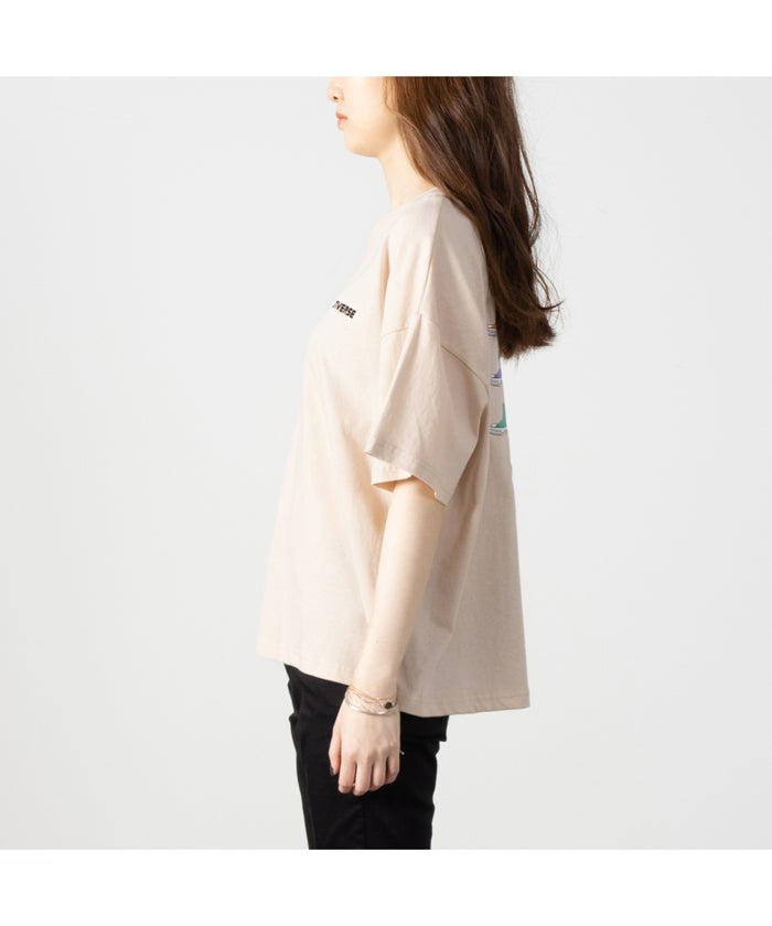 マックハウス Mac-House [大きいサイズ] CONVERSE コンバース ドロップショルダーシューズプリント半袖Tシャツ クイーンサイズ 3285ー3704