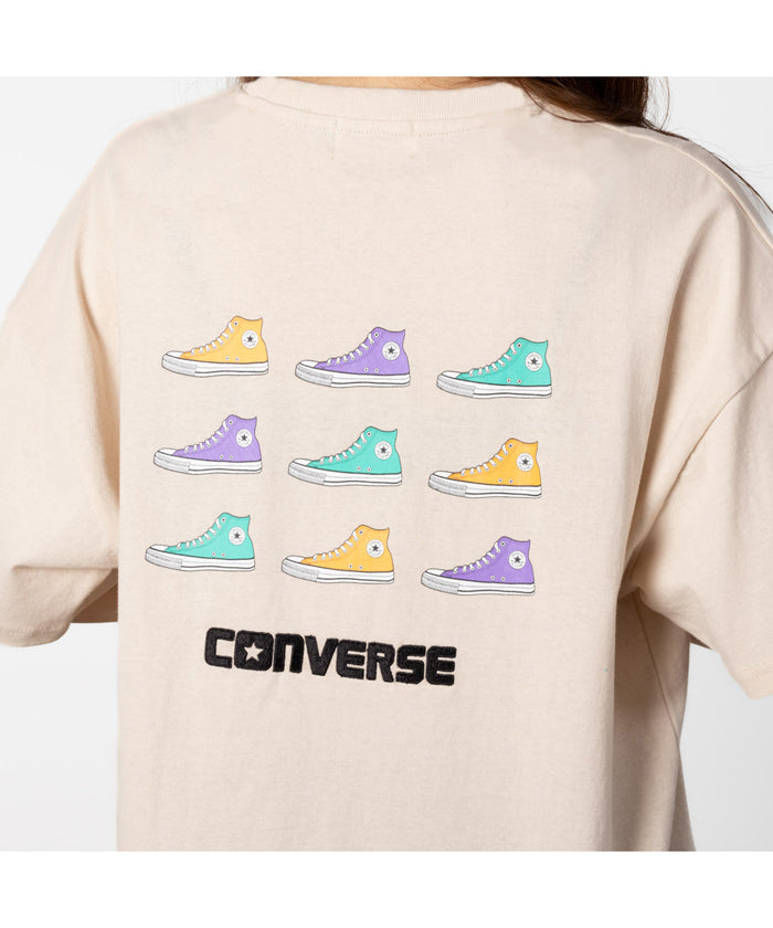 マックハウス Mac-House [大きいサイズ] CONVERSE コンバース ドロップショルダーシューズプリント半袖Tシャツ クイーンサイズ 3285ー3704