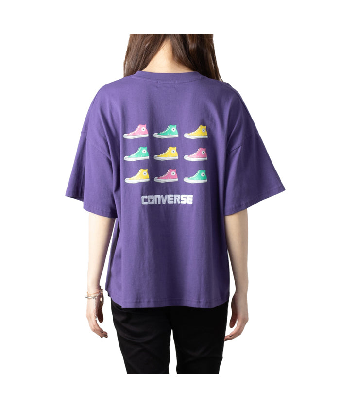 マックハウス Mac-House [大きいサイズ] CONVERSE コンバース ドロップショルダーシューズプリント半袖Tシャツ クイーンサイズ 3285ー3704