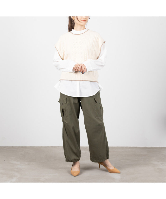 マックハウス Mac-House NAVY ネイビー ミリタリーカーゴパンツ GLー1233601 （ブラック） ブラック