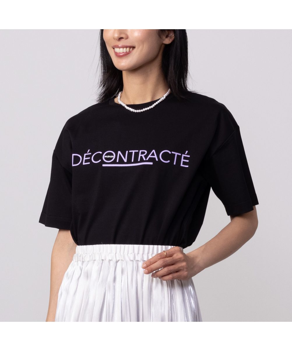 マックハウス Mac-House HusHusH ハッシュアッシュ テックコットンプリントTシャツ P42ー18404 （ブラック） ブラック