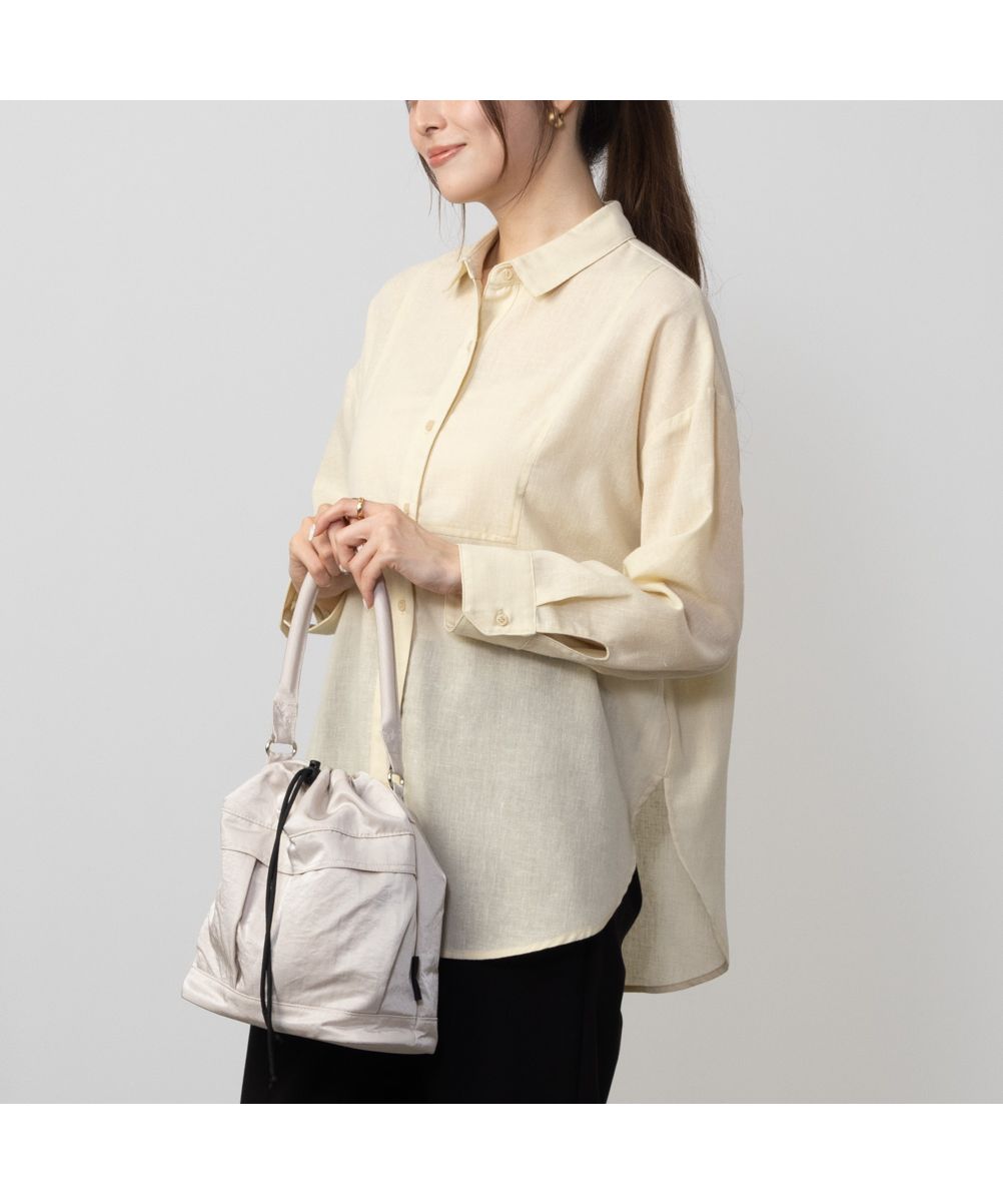 Mac-House HusHusH Hash Hash Basic Linen Blend Shirt P42-88406