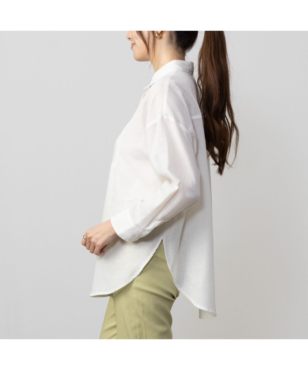 Mac-House HusHusH Hash Hash Basic Linen Blend Shirt P42-88406