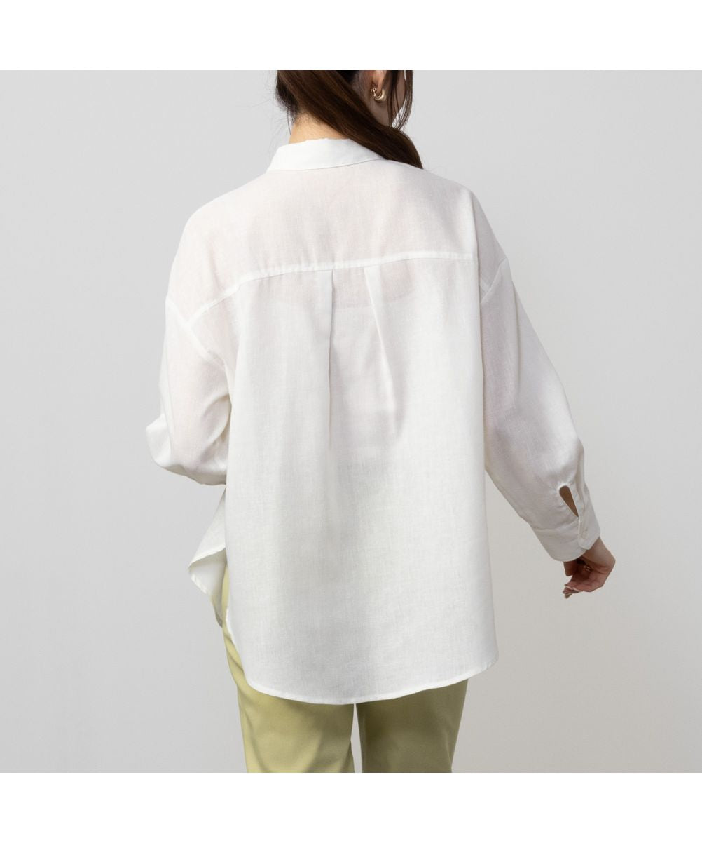 Mac-House HusHusH Hash Hash Basic Linen Blend Shirt P42-88406