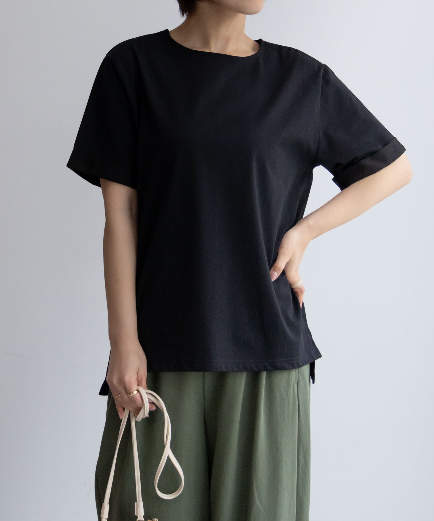 マックハウス Mac-House SARARI サラリ NAVY クール＆UVカットTシャツ 115426760 （ベージュ） ベージュ