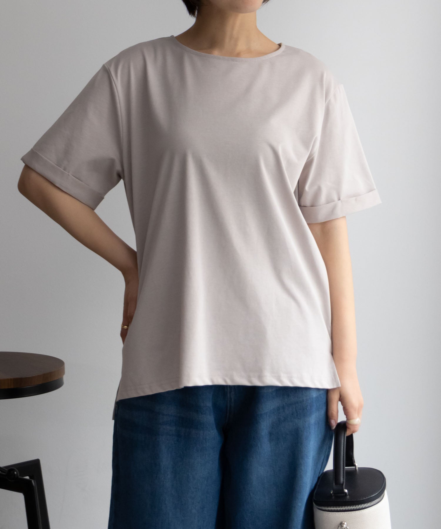 マックハウス Mac-House SARARI サラリ NAVY クール＆UVカットTシャツ 115426760 （ベージュ） ベージュ