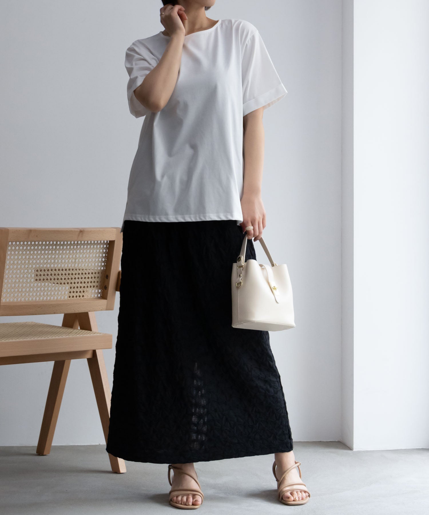 マックハウス Mac-House SARARI サラリ NAVY クール＆UVカットTシャツ 115426760 （ベージュ） ベージュ