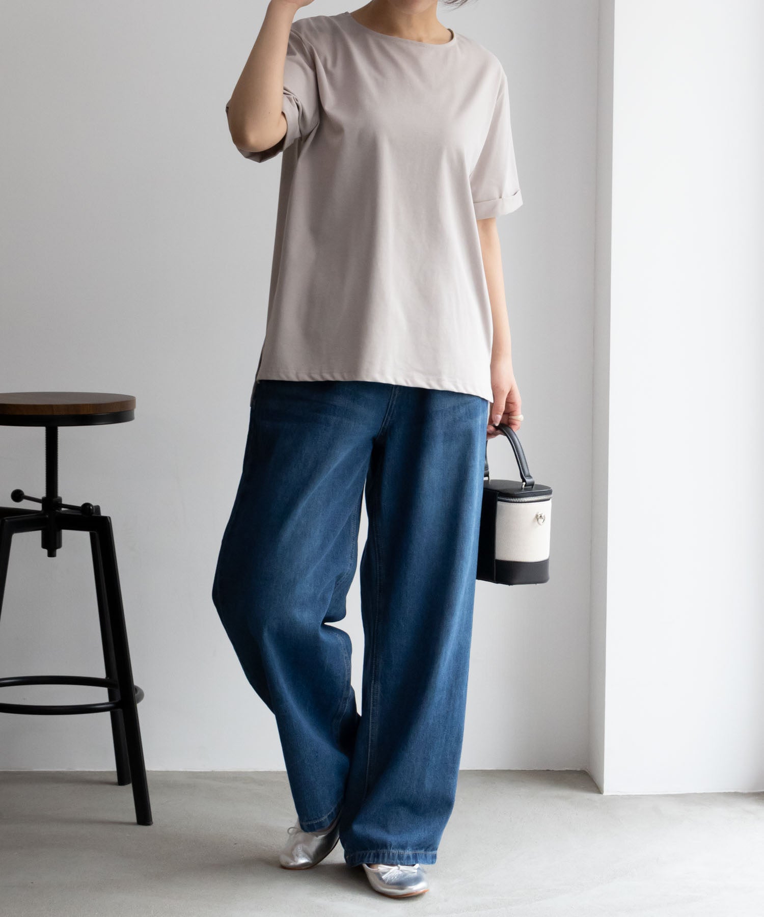 マックハウス Mac-House SARARI サラリ NAVY クール＆UVカットTシャツ 115426760 （ベージュ） ベージュ