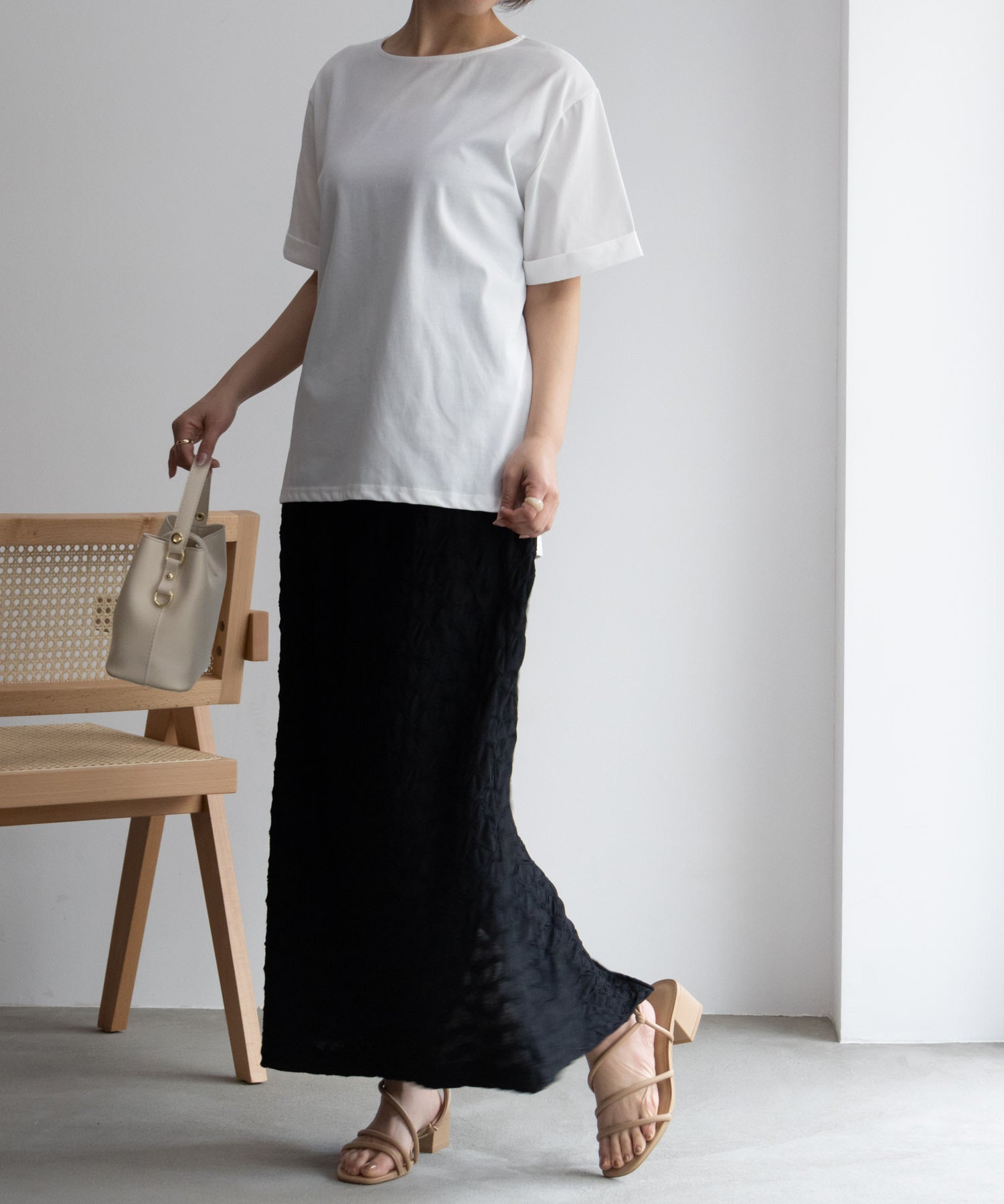 マックハウス Mac-House SARARI サラリ NAVY クール＆UVカットTシャツ 115426760 （ベージュ） ベージュ