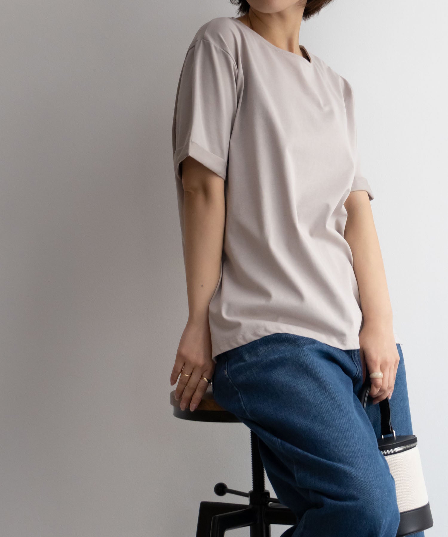 マックハウス Mac-House SARARI サラリ NAVY クール＆UVカットTシャツ 115426760 （ベージュ） ベージュ