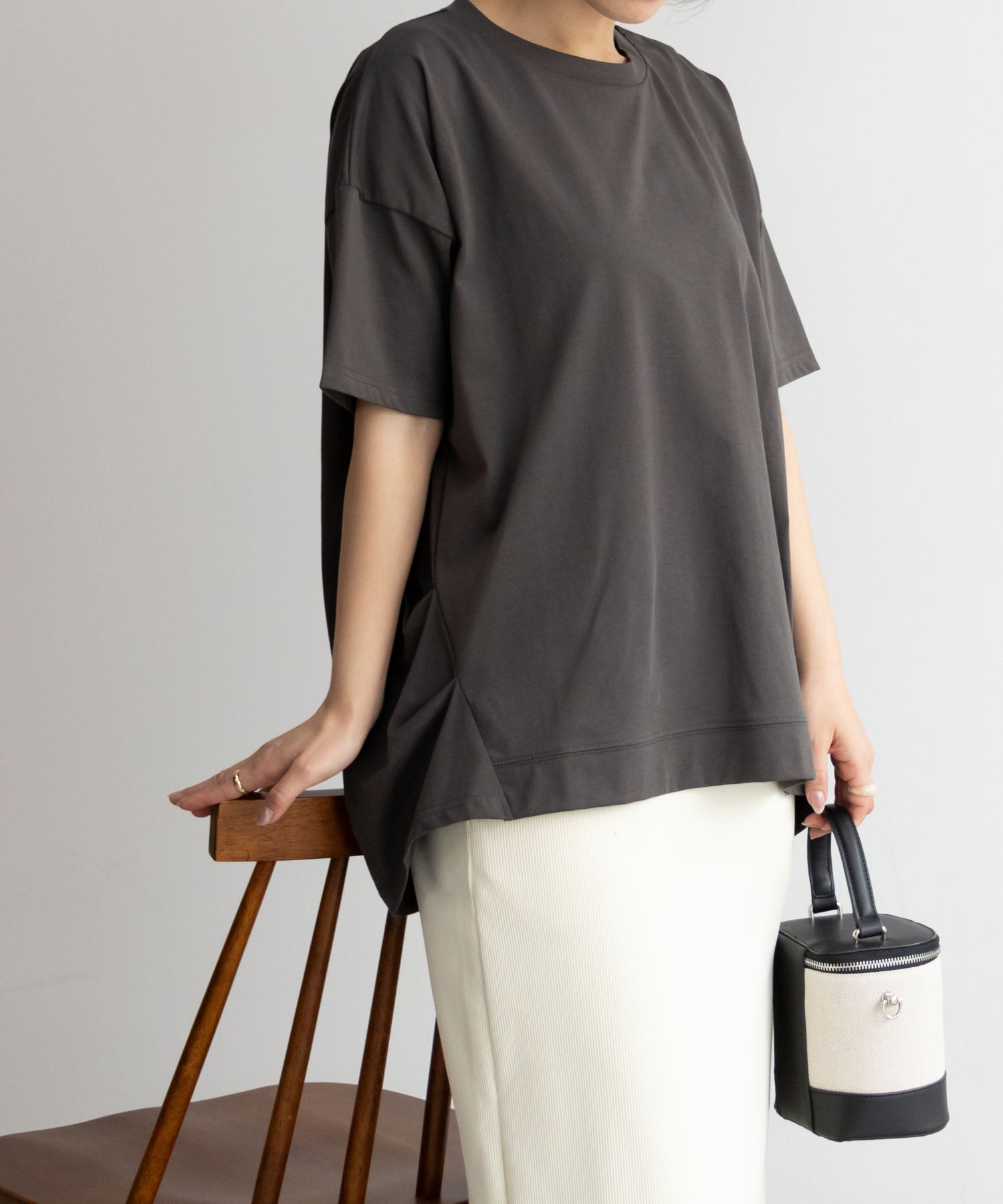 マックハウス Mac-House SARARI サラリ NAVY クール＆UVチュニックTシャツ 115426759 （ベージュ） ベージュ