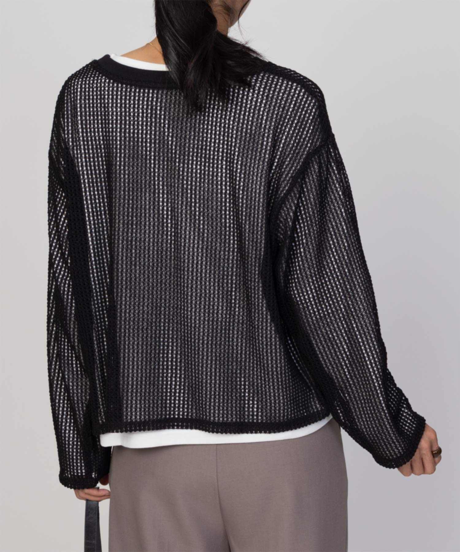 マックハウス Mac-House 透かしメッシュ＋長袖Tシャツ セットアンサンブル