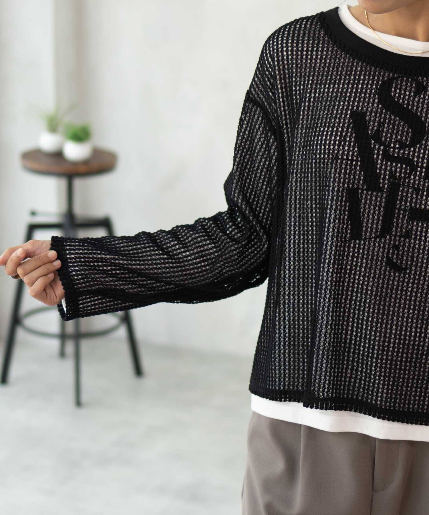 マックハウス Mac-House 透かしメッシュ＋長袖Tシャツ セットアンサンブル