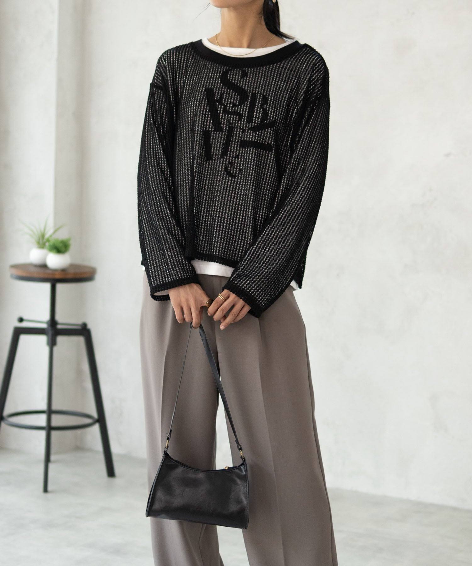 マックハウス Mac-House 透かしメッシュ＋長袖Tシャツ セットアンサンブル