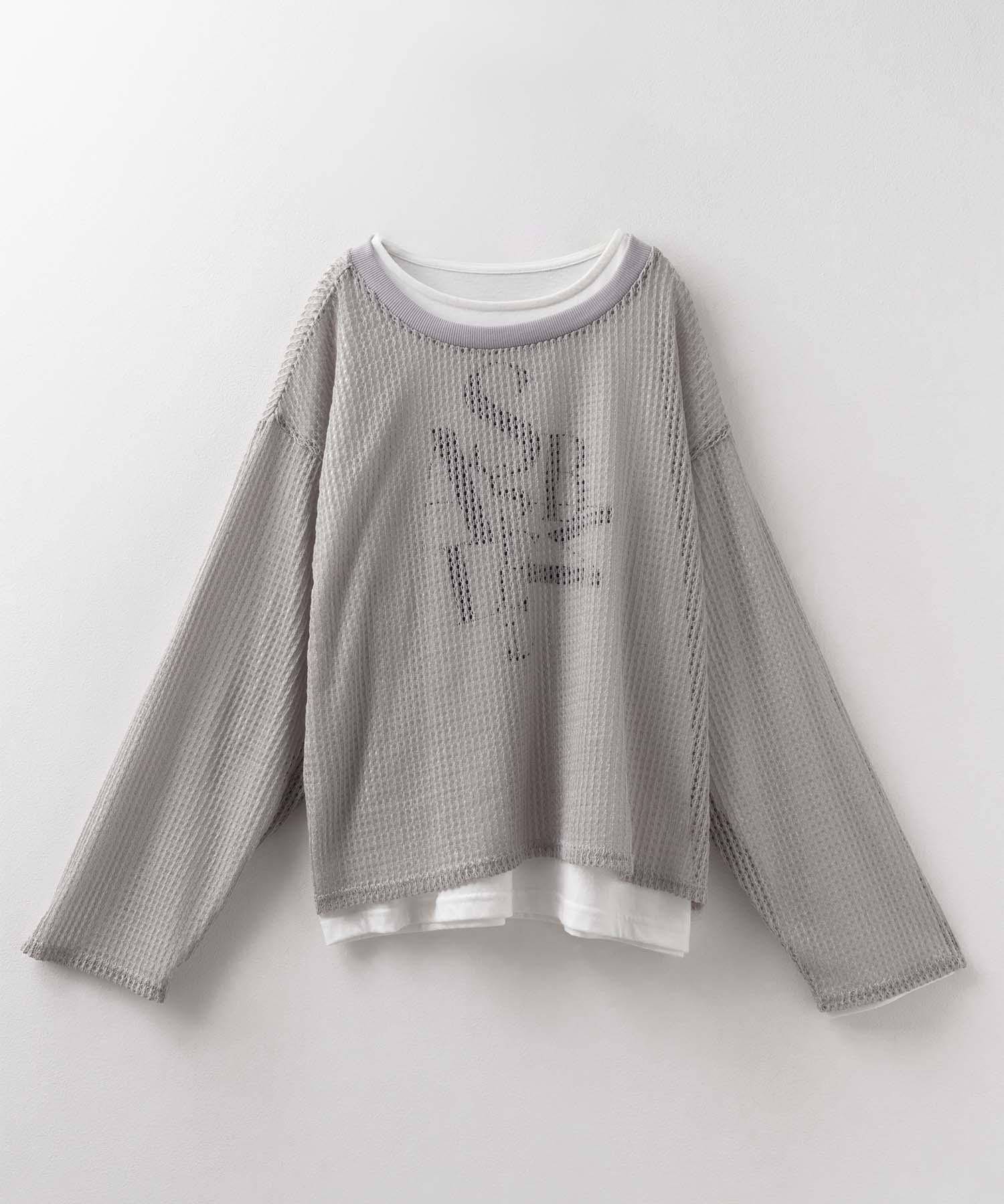 マックハウス Mac-House 透かしメッシュ＋長袖Tシャツ セットアンサンブル
