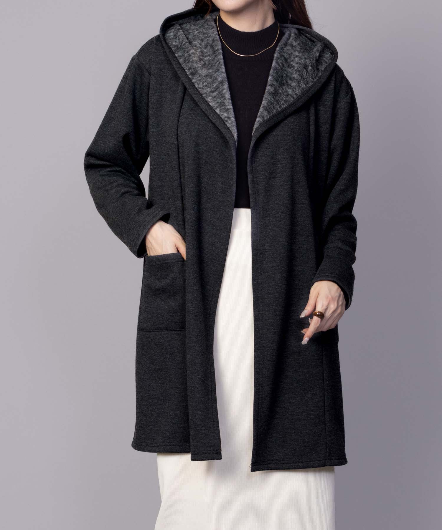 Mac-House nAvy Warm℃ Fleece Lined Topper Cardigan green M/M