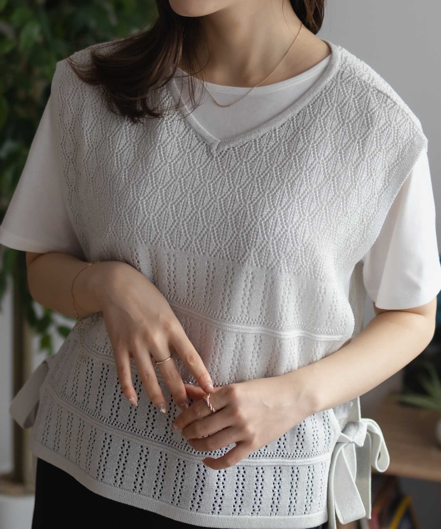 マックハウス Mac-House サイドリボンニットアンサンブル