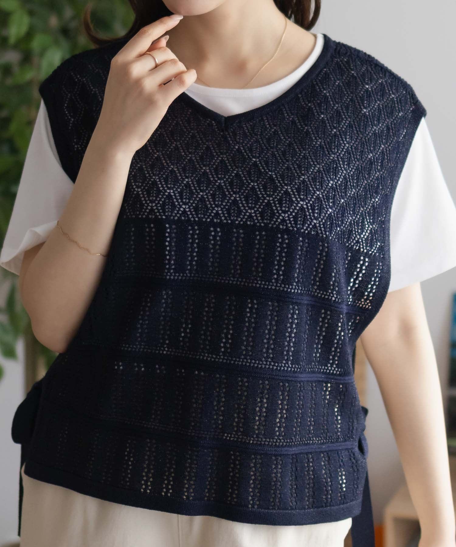 麥克豪斯 Mac-House 側邊蝴蝶結針織套裝