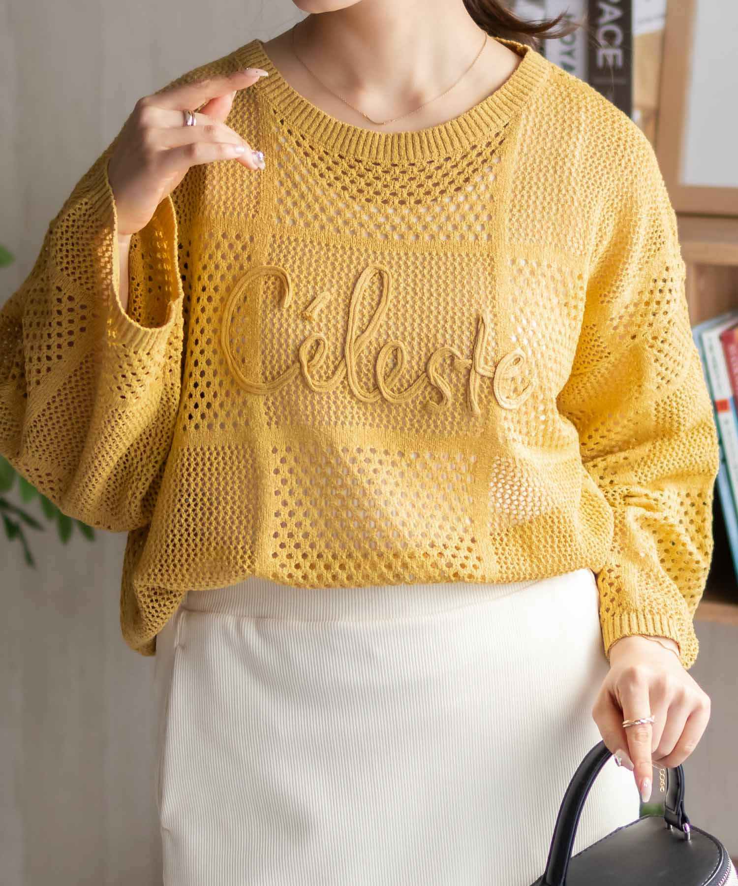 マックハウス Mac-House ロープメッシュニット （オフホワイト） オフホワイト
