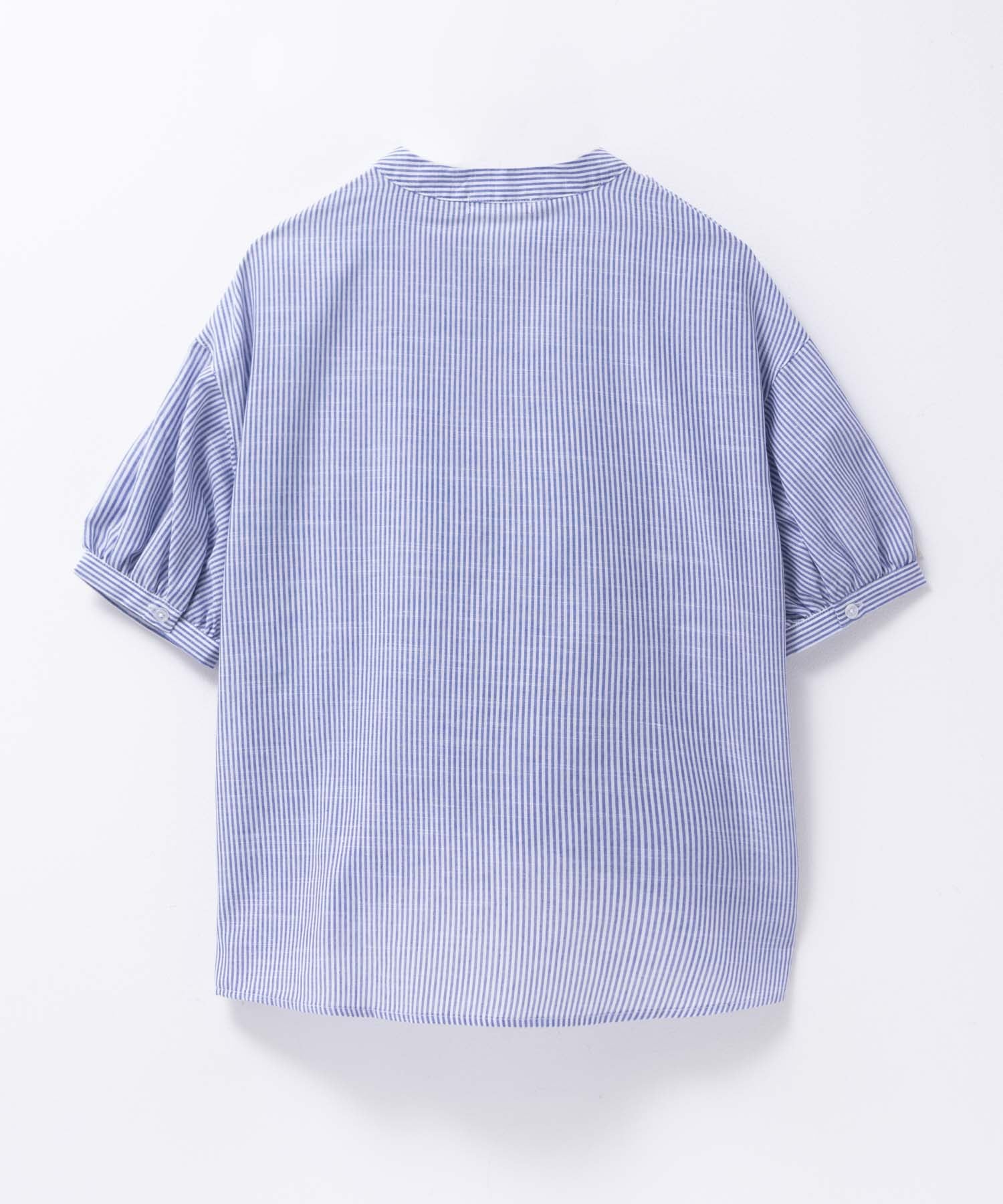 マックハウス Mac-House nAvy 裾タックスキッパーブラウス （ブルーストライプ） ブルーストライプ