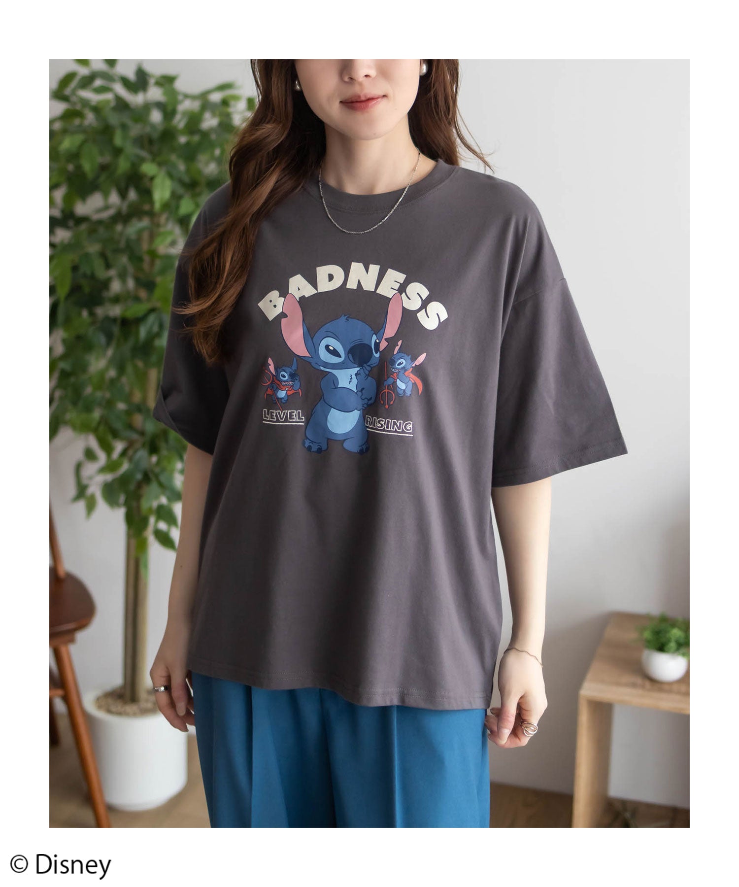 マックハウス Mac-House Disney スティッチ / プリント刺繍Tシャツ （オフホワイト） オフホワイト
