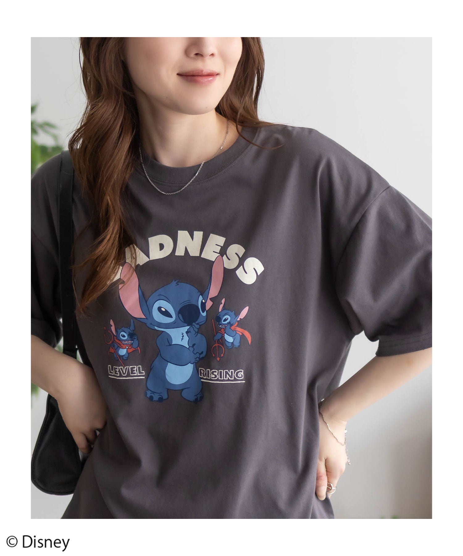マックハウス Mac-House Disney スティッチ / プリント刺繍Tシャツ （オフホワイト） オフホワイト