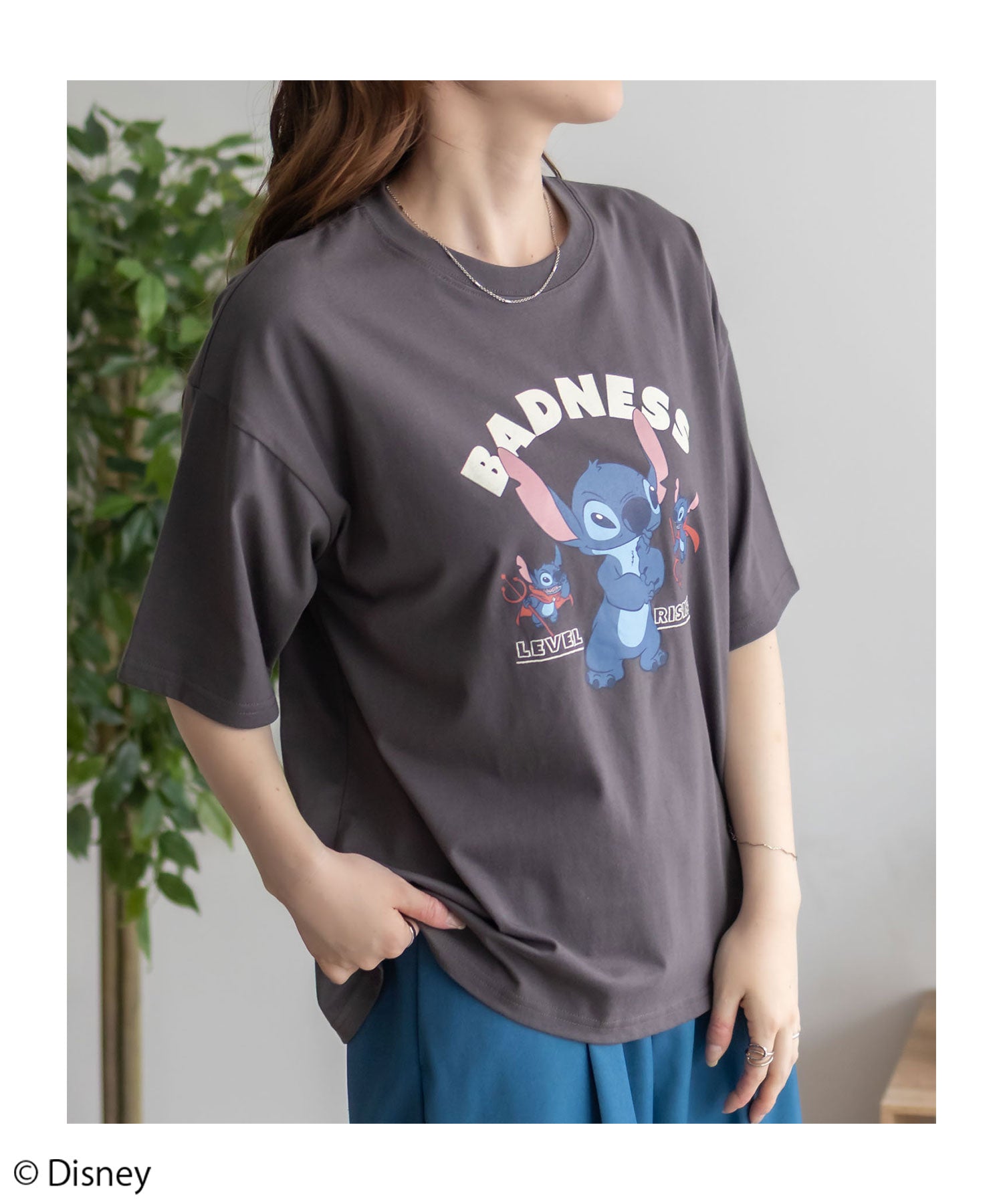 マックハウス Mac-House Disney スティッチ / プリント刺繍Tシャツ （オフホワイト） オフホワイト