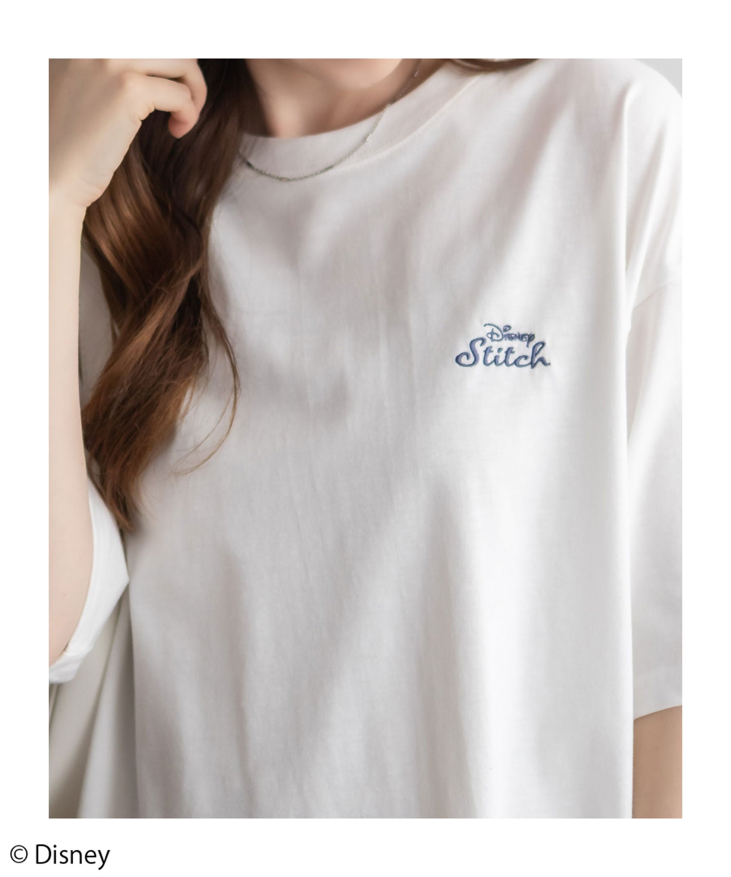 マックハウス Mac-House Disney スティッチ / プリント刺繍Tシャツ （オフホワイト） オフホワイト