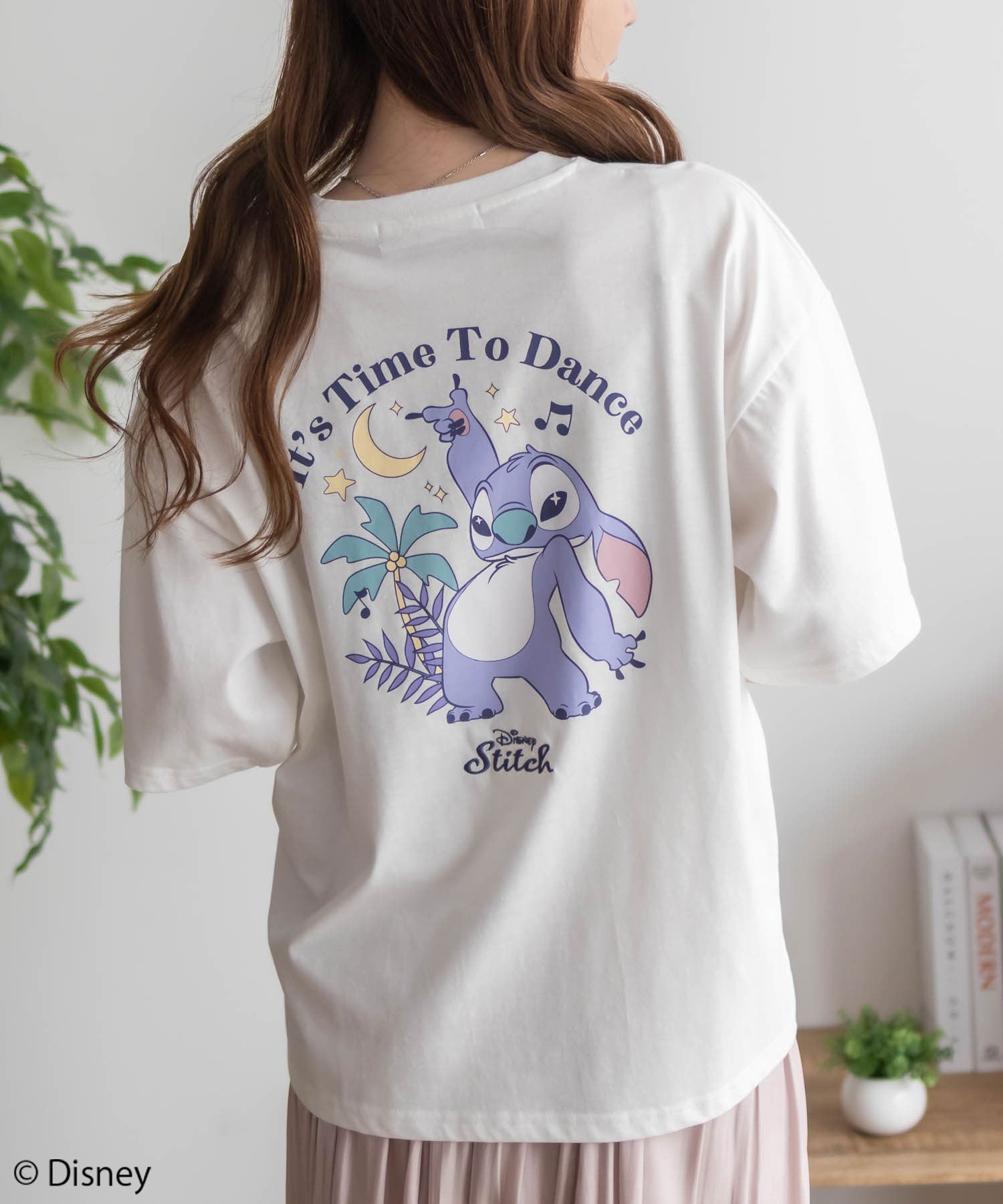 マックハウス Mac-House Disney スティッチ / プリント刺繍Tシャツ （オフホワイト） オフホワイト