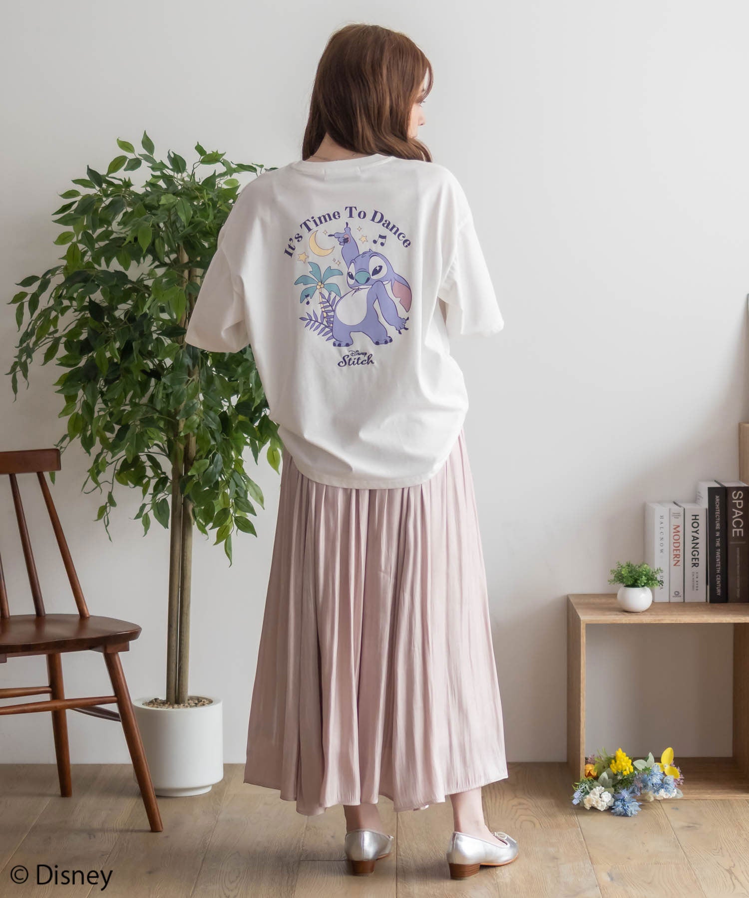 マックハウス Mac-House Disney スティッチ / プリント刺繍Tシャツ （オフホワイト） オフホワイト