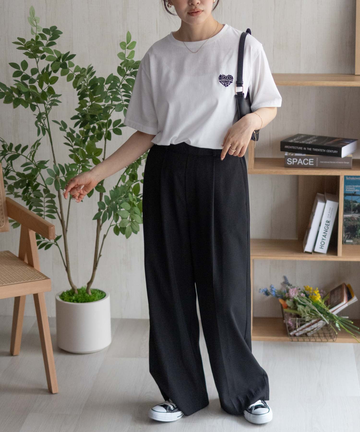 マックハウス Mac-House nAvy ハートロゴ刺繍Tシャツ （チャコール） チャコール