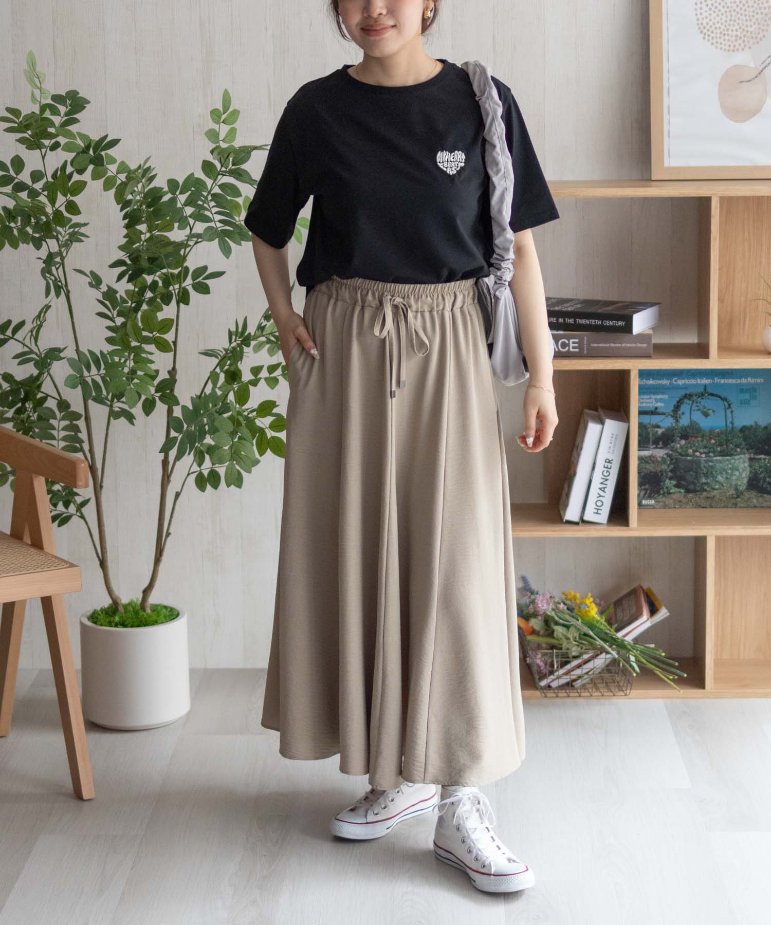 マックハウス Mac-House nAvy ハートロゴ刺繍Tシャツ （チャコール） チャコール