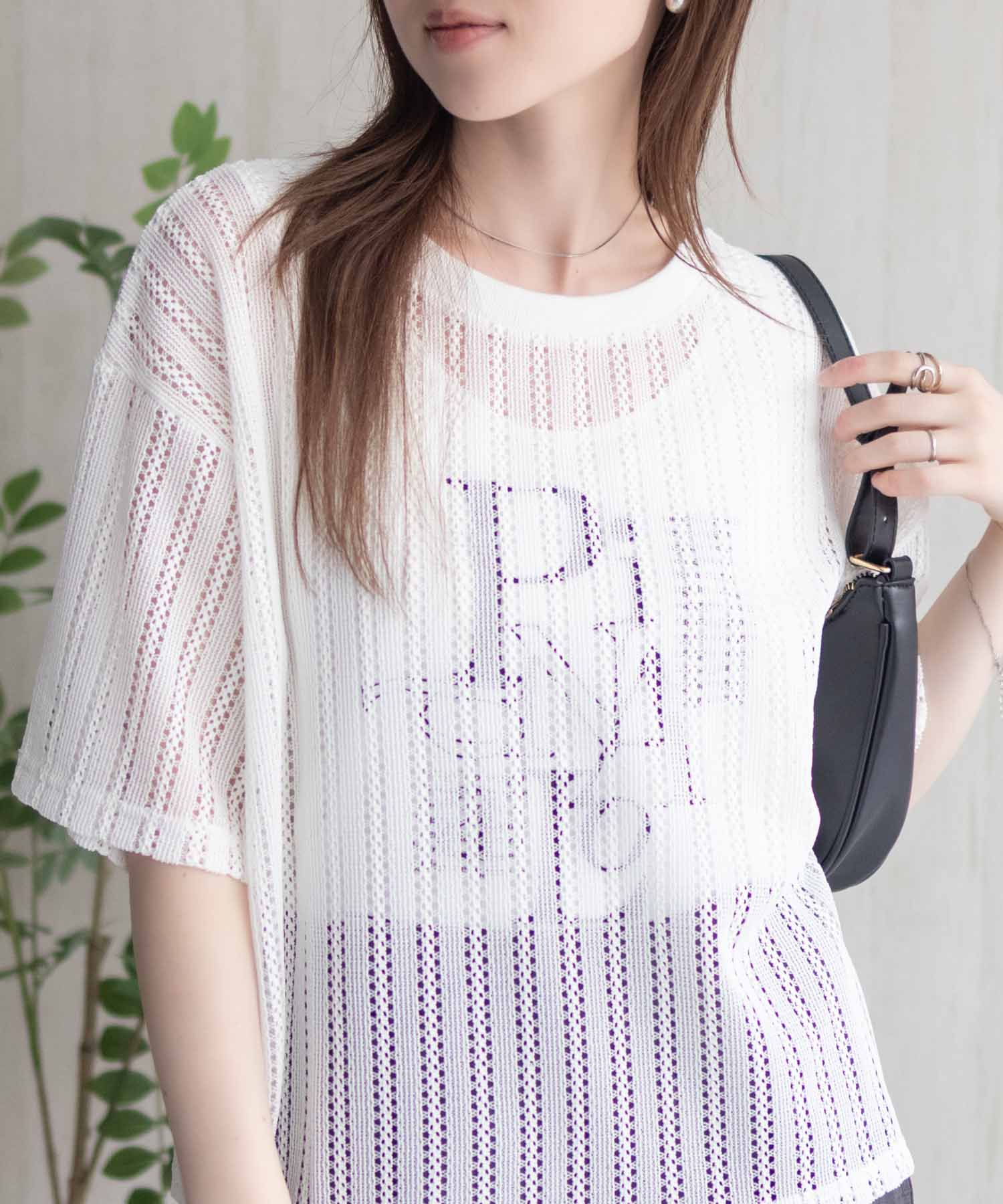 マックハウス Mac-House nAvy メッシュレースTシャツ アンサンブル （グレー） グレー