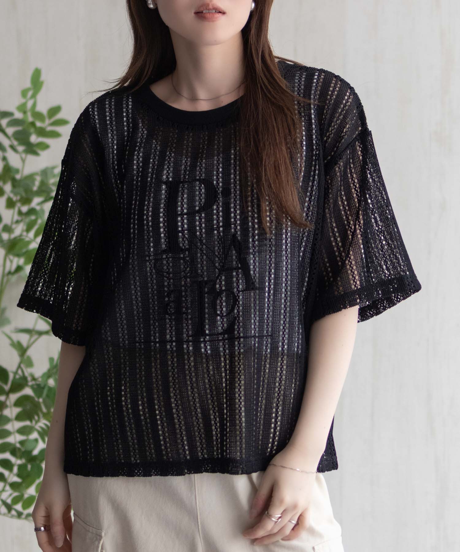 マックハウス Mac-House nAvy メッシュレースTシャツ アンサンブル （グレー） グレー