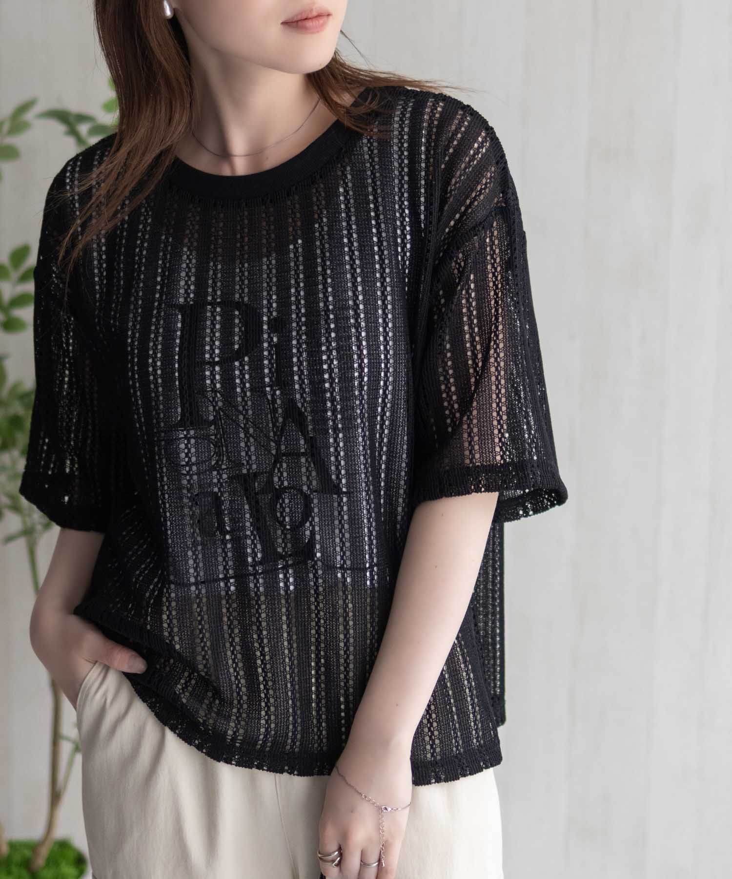マックハウス Mac-House nAvy メッシュレースTシャツ アンサンブル （グレー） グレー