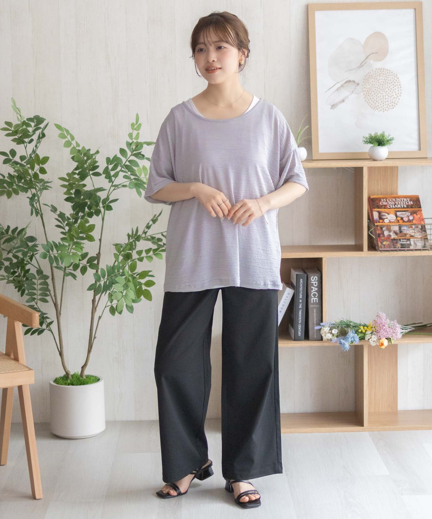 マックハウス Mac-House nAvy シアープルオーバーアンサンブル （ブラック） ブラック