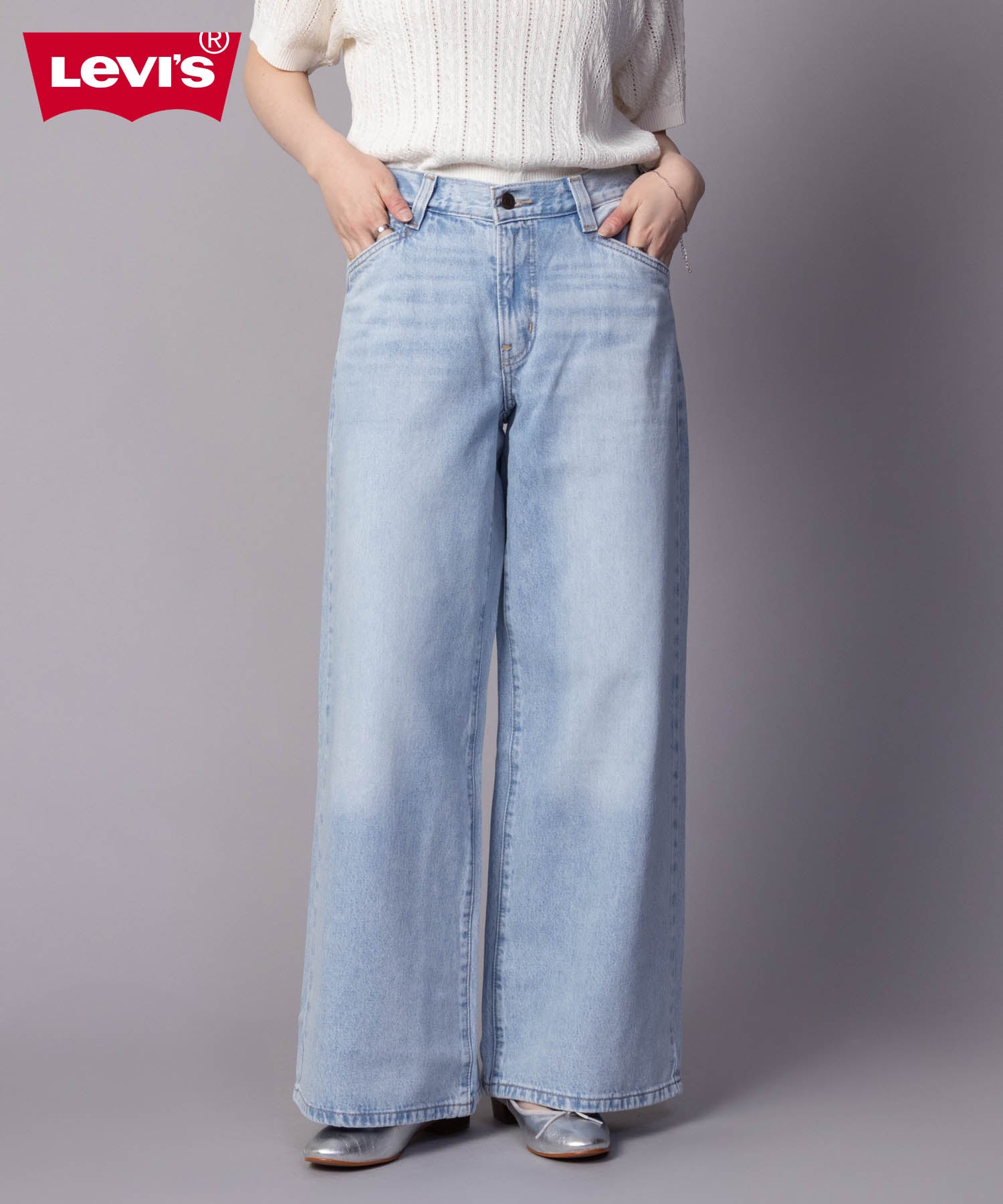 マックハウス Mac-House 94 BAGGY WIDE LEG バギーパンツ （ライトブルー） ライトブルー