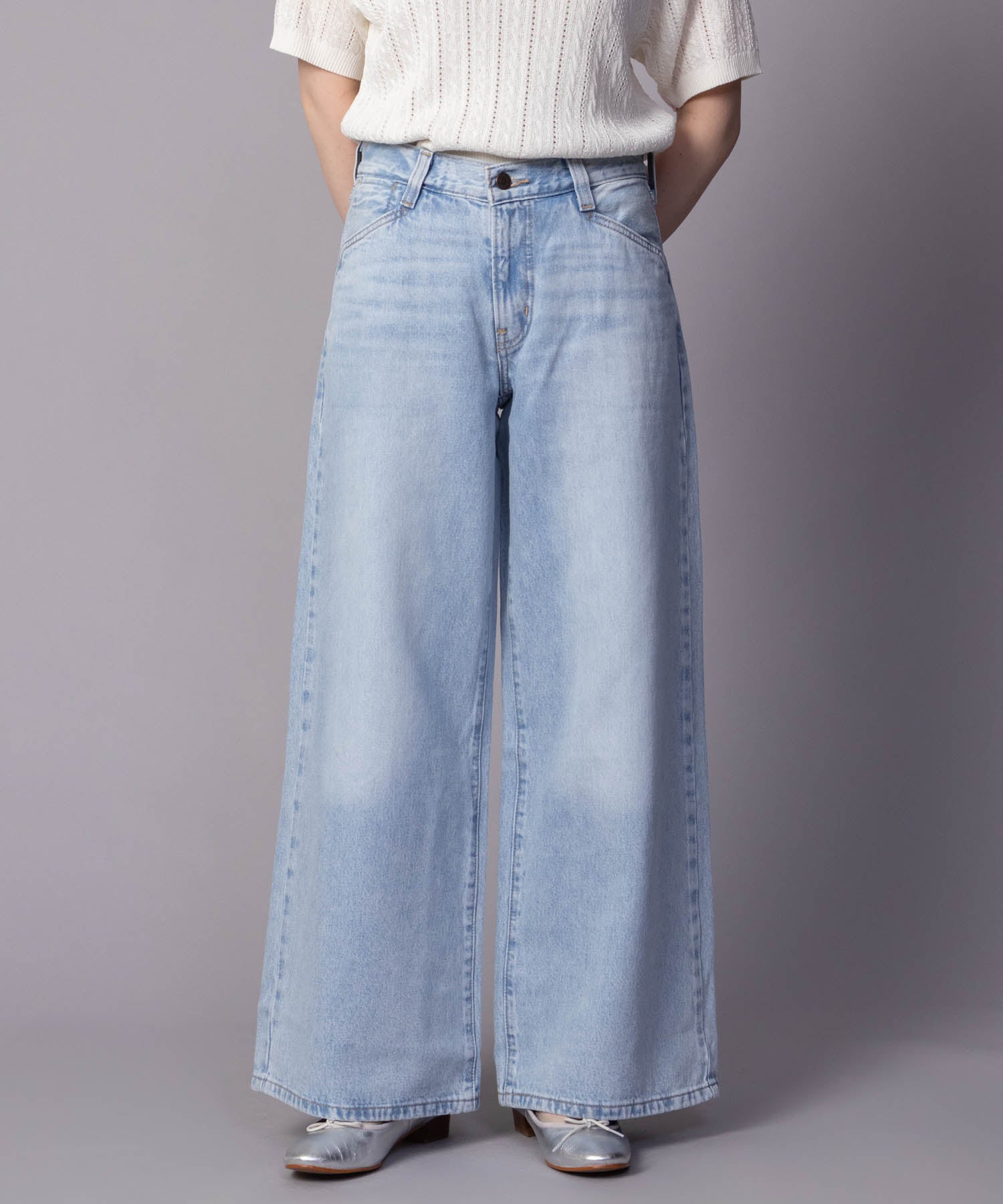 マックハウス Mac-House 94 BAGGY WIDE LEG バギーパンツ （ライトブルー） ライトブルー