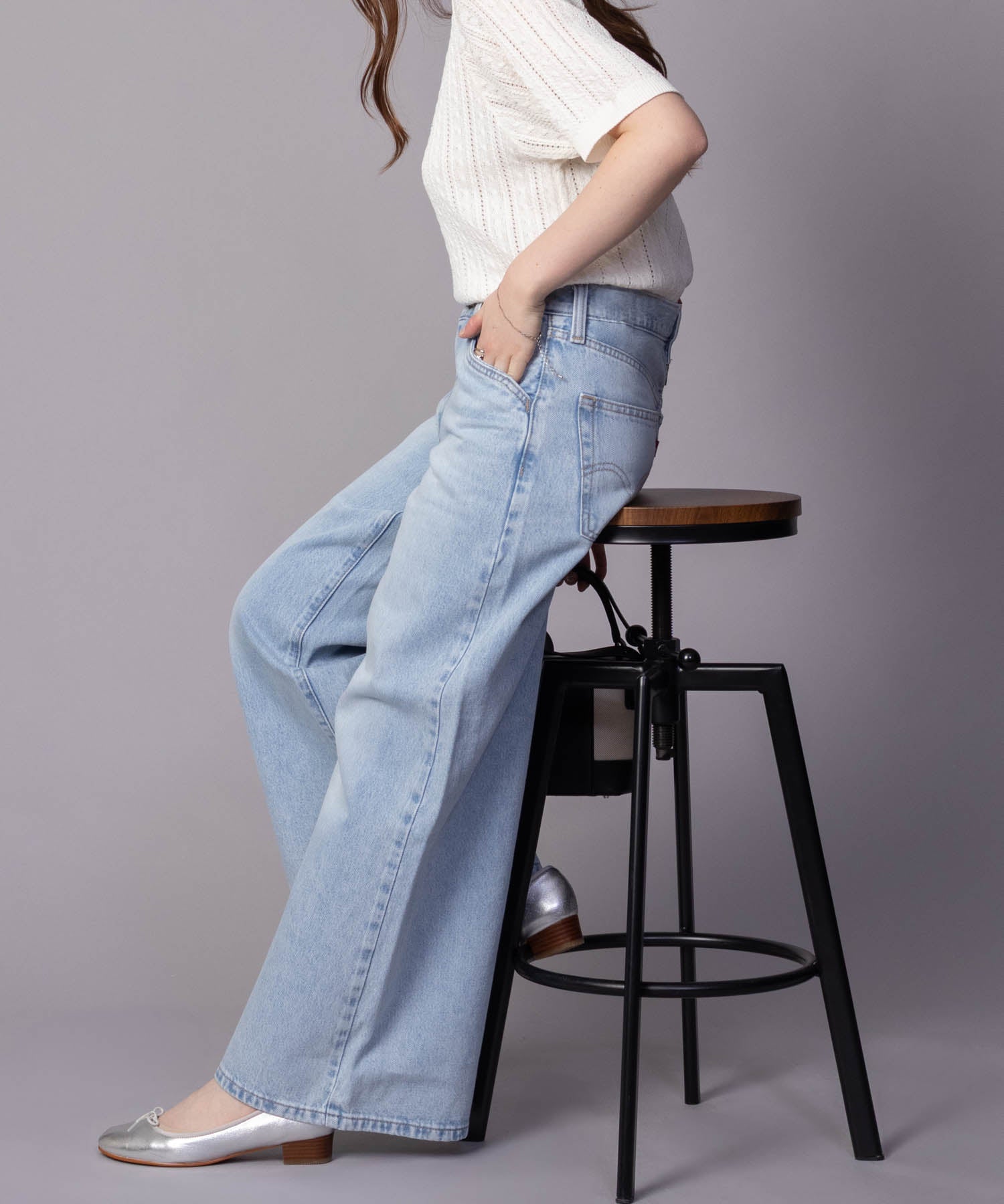 マックハウス Mac-House 94 BAGGY WIDE LEG バギーパンツ （ライトブルー） ライトブルー