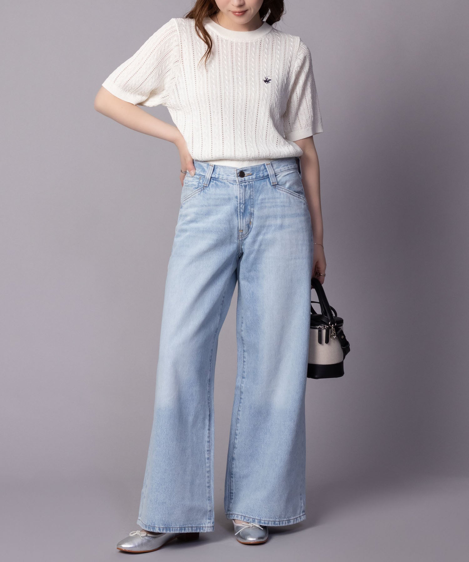 マックハウス Mac-House 94 BAGGY WIDE LEG バギーパンツ （ライトブルー） ライトブルー
