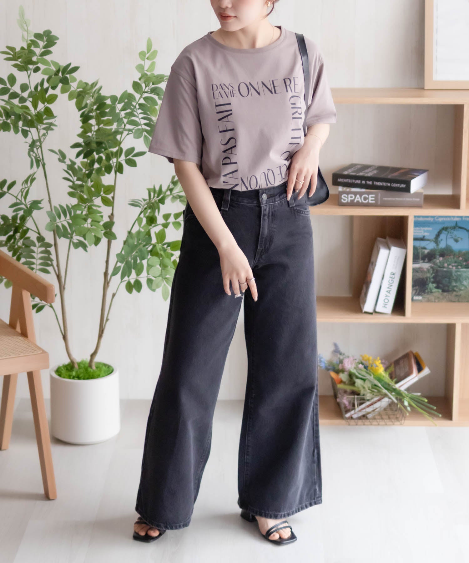 マックハウス Mac-House メッセージプリントTシャツ （ブラウン） ブラウン