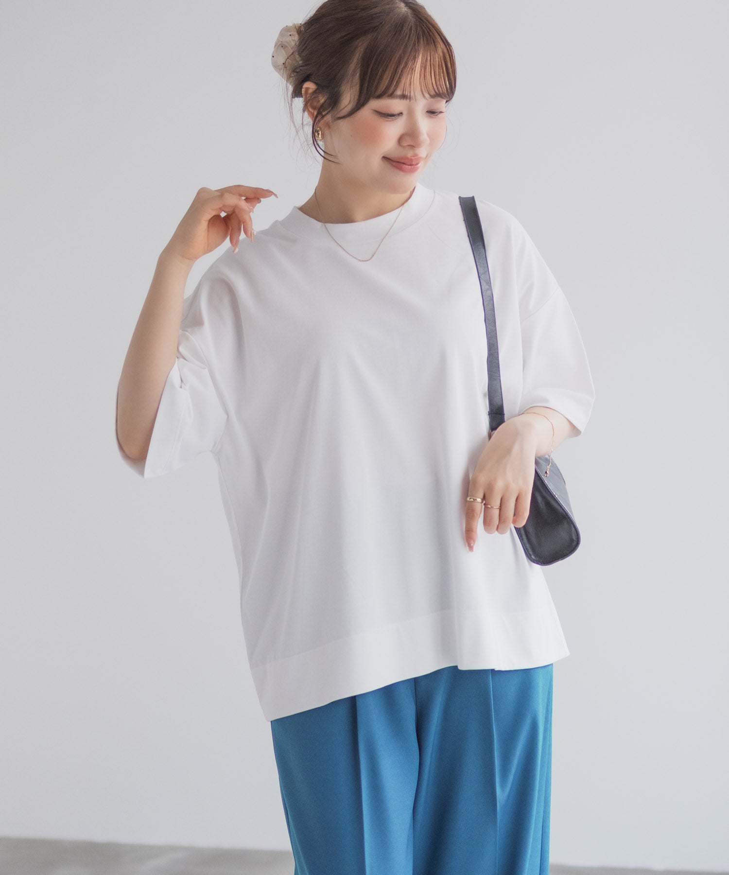 マックハウス Mac-House nAvy エブリーT 汗じみ軽減 プチハイネックTシャツ （ベージュ） ベージュ