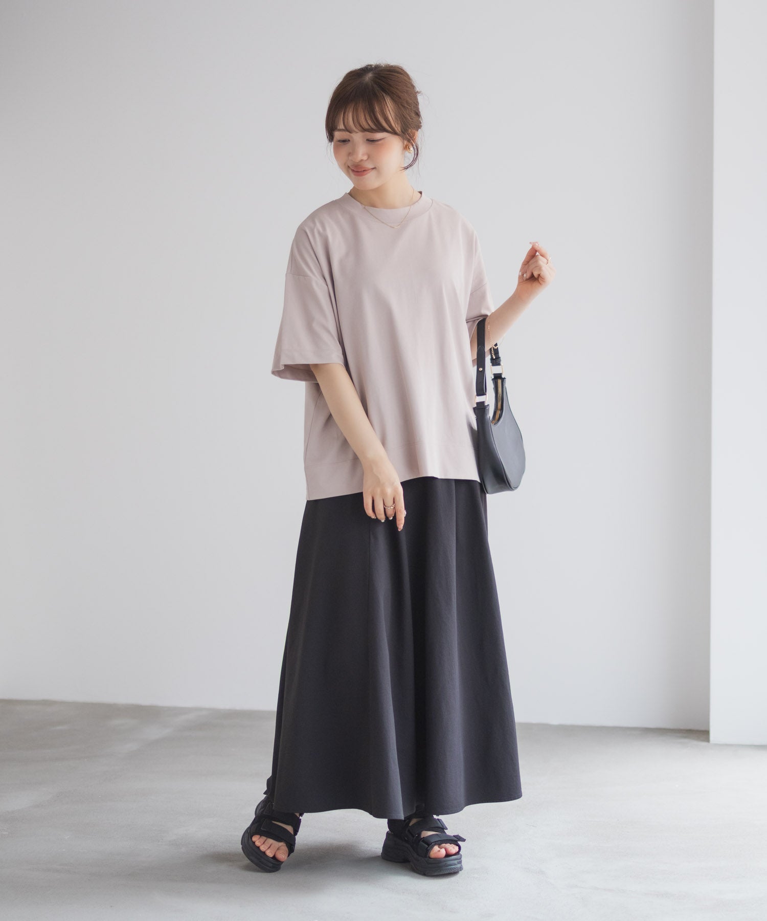 マックハウス Mac-House nAvy エブリーT 汗じみ軽減 プチハイネックTシャツ （ベージュ） ベージュ