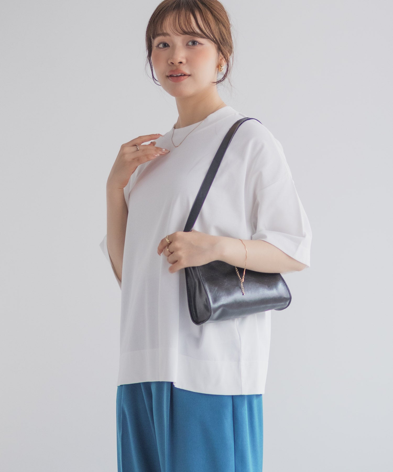 マックハウス Mac-House nAvy エブリーT 汗じみ軽減 プチハイネックTシャツ （ベージュ） ベージュ