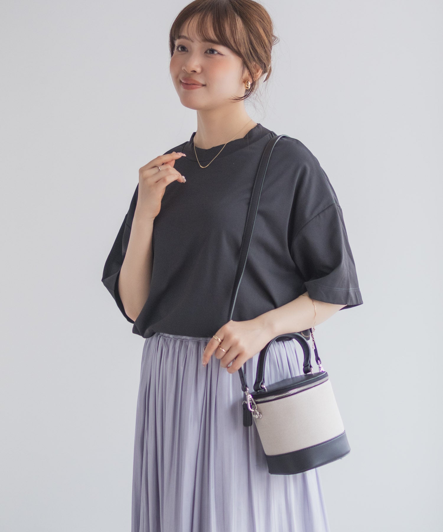 マックハウス Mac-House nAvy エブリーT 汗じみ軽減 プチハイネックTシャツ （ベージュ） ベージュ